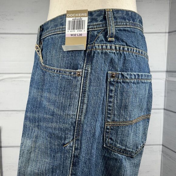 Dockers D3 Men's Denim Jeans Classic Fit Relaxed Straight Leg Blue Size 32x30 - Picture 5 of 13